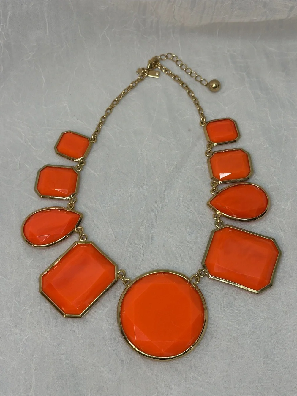 kate spade Bright Orange Faceted Statement Necklace